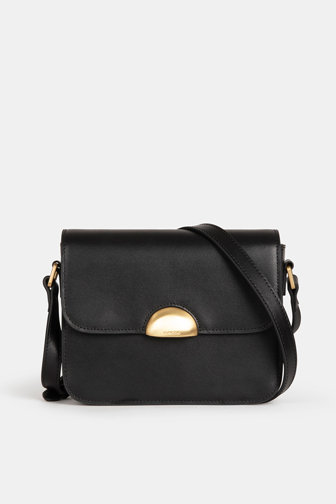 Nelly Black leather shoulder bag BLACK