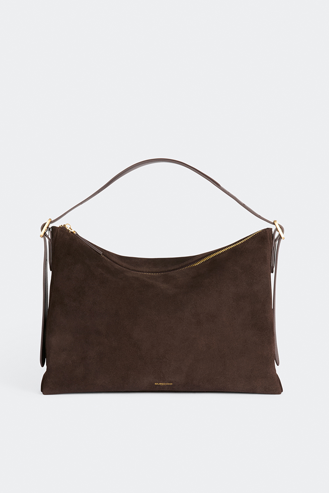 Bianca Coffee-coloured suede clutch bag Coffee