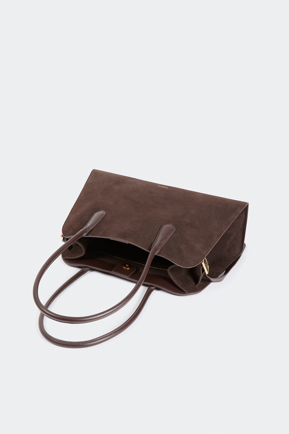 Paloma Coffee-coloured suede handbag