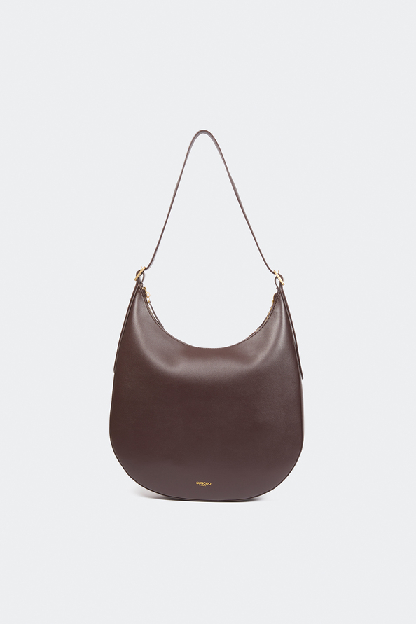 Suzy Coffee-coloured leather hobo bag