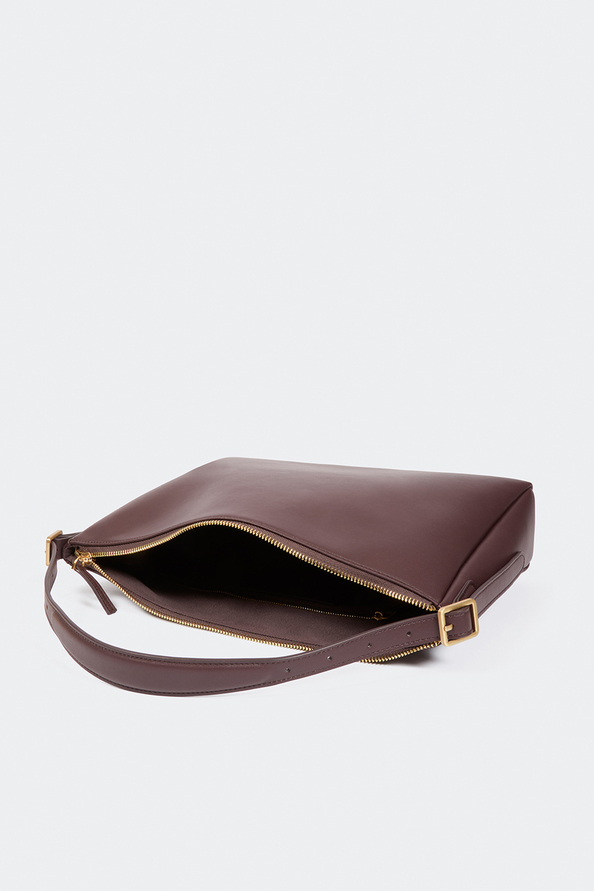 Bianca Plum smooth leather clutch bag