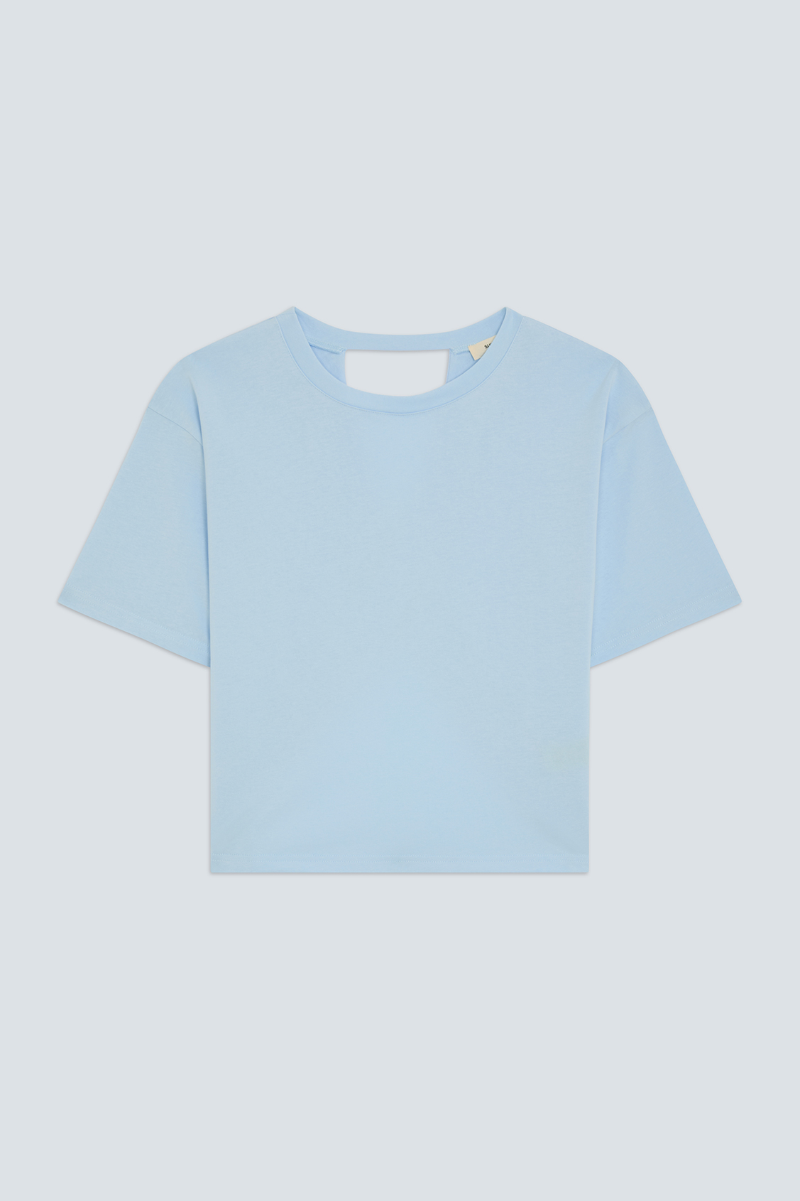 Marti Plain light blue tee-shirt with open back SKY BLUE