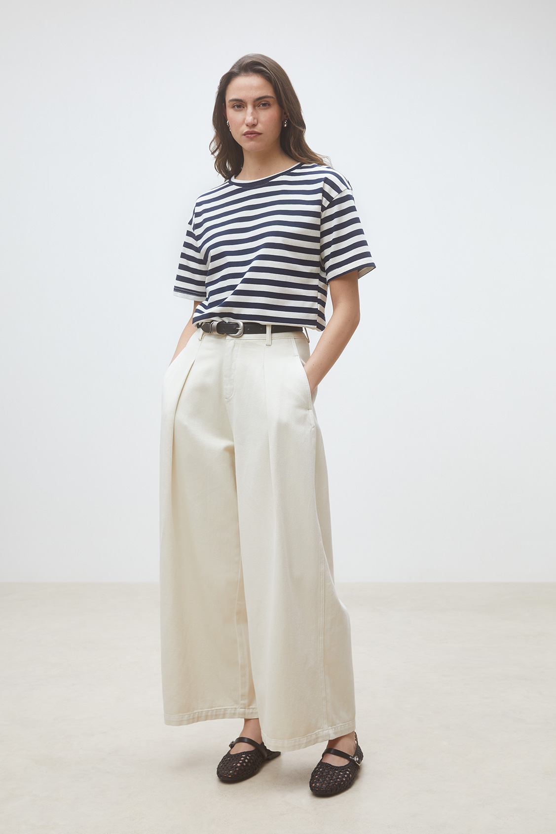 Martilo Striped tee-shirt with open back DEEP BLUE