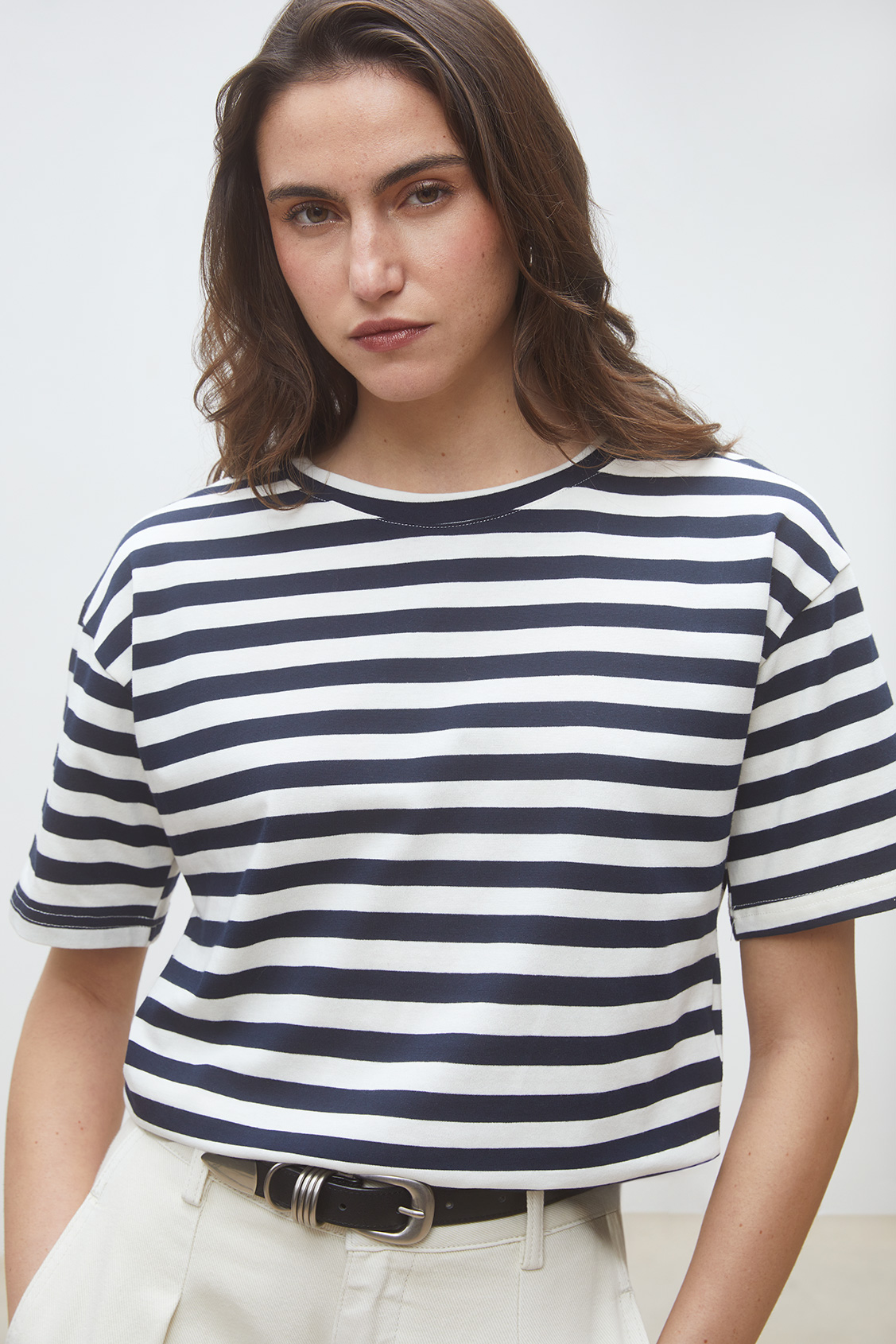 Martilo Striped tee-shirt with open back DEEP BLUE