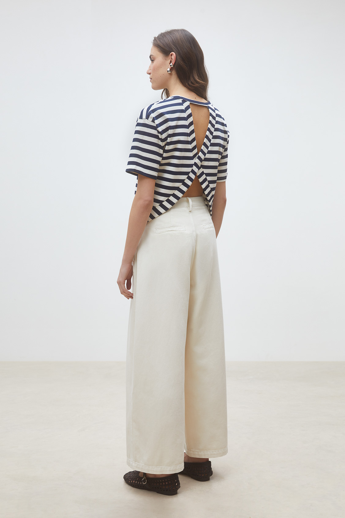 Martilo Striped tee-shirt with open back DEEP BLUE