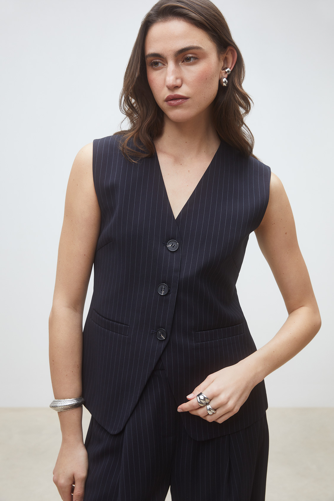 Dual Bartender striped jacket DEEP BLUE