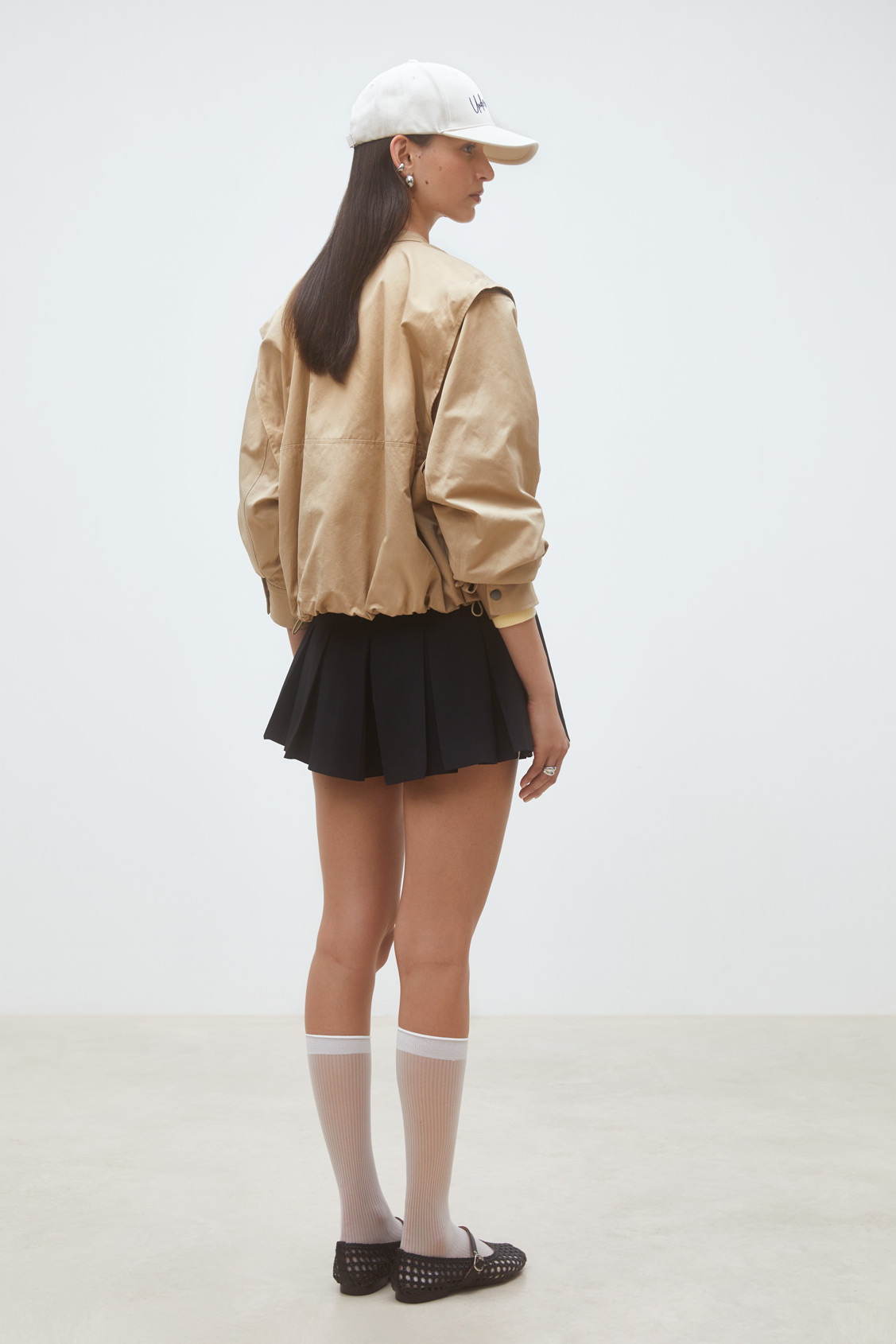 Evan Zipped short jacket CAMEL