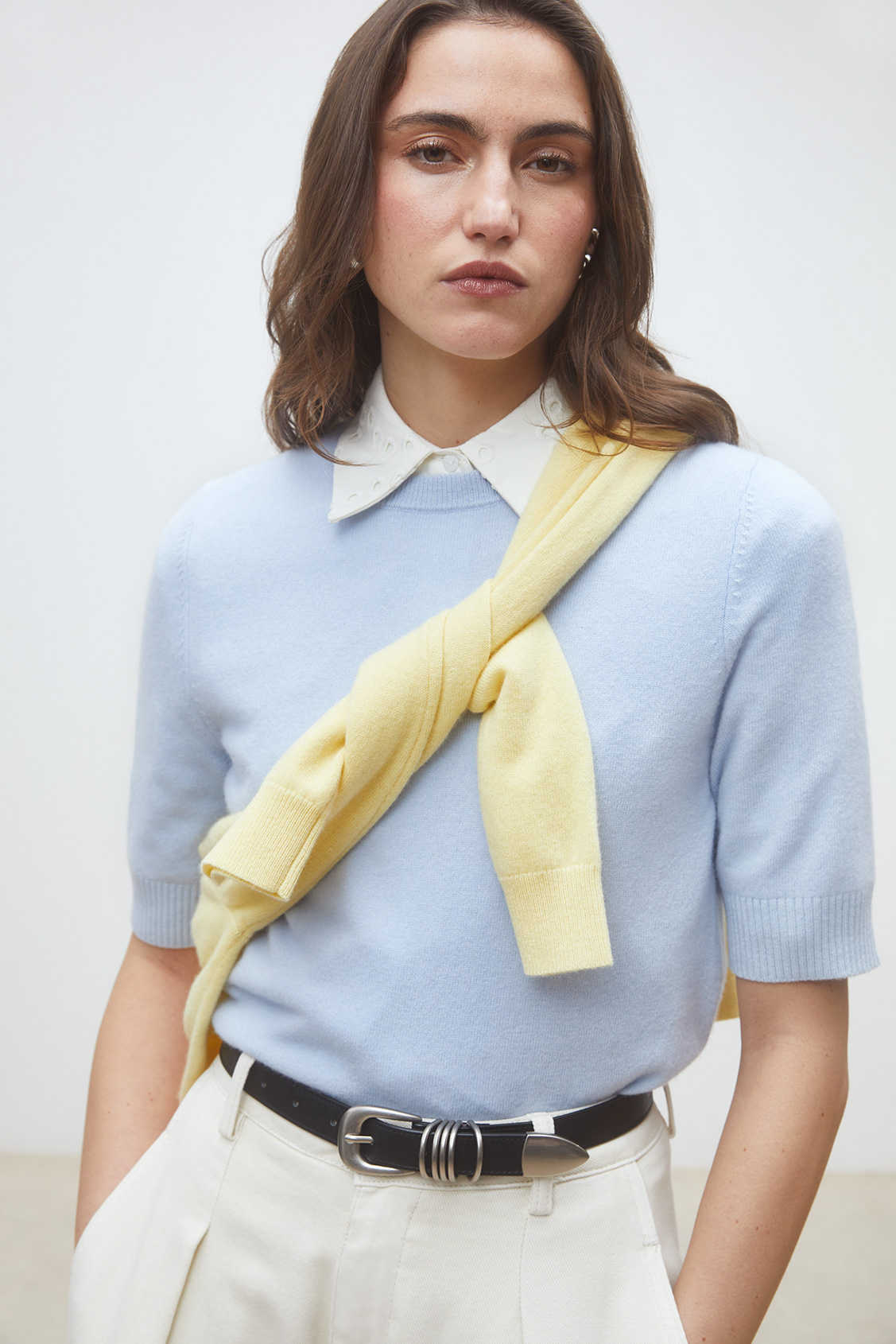 Perseal Plain light blue jumper SKY BLUE