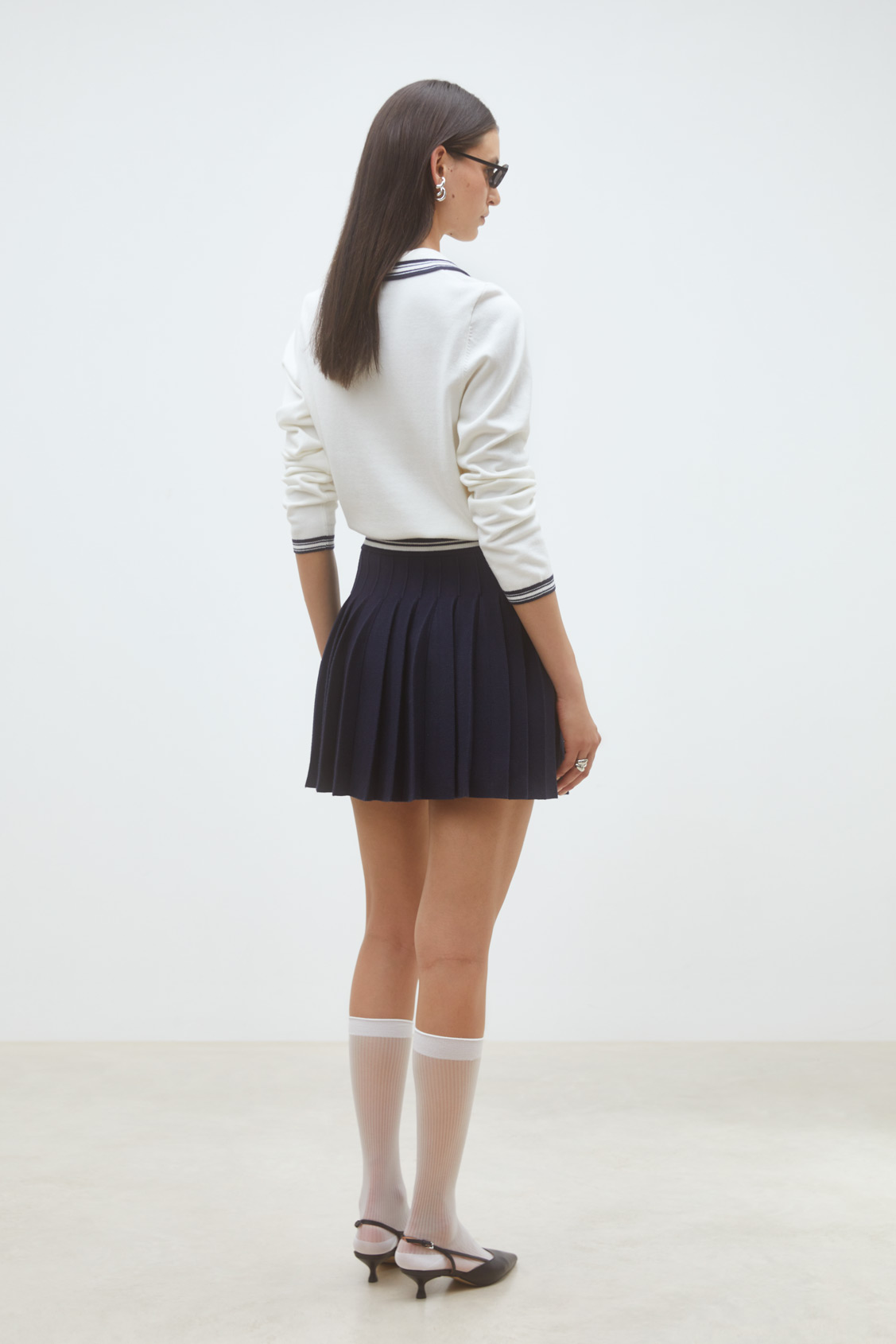Falda Short two-tone pleated skirt DEEP BLUE