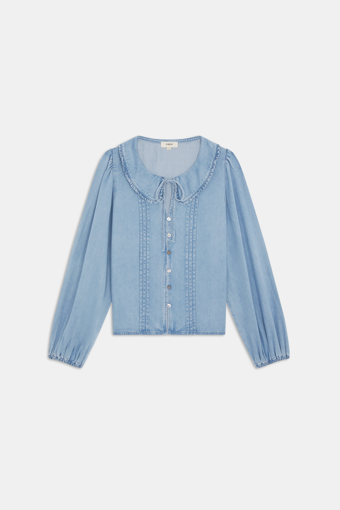 Lazar Flowing denim blouse Light jeans
