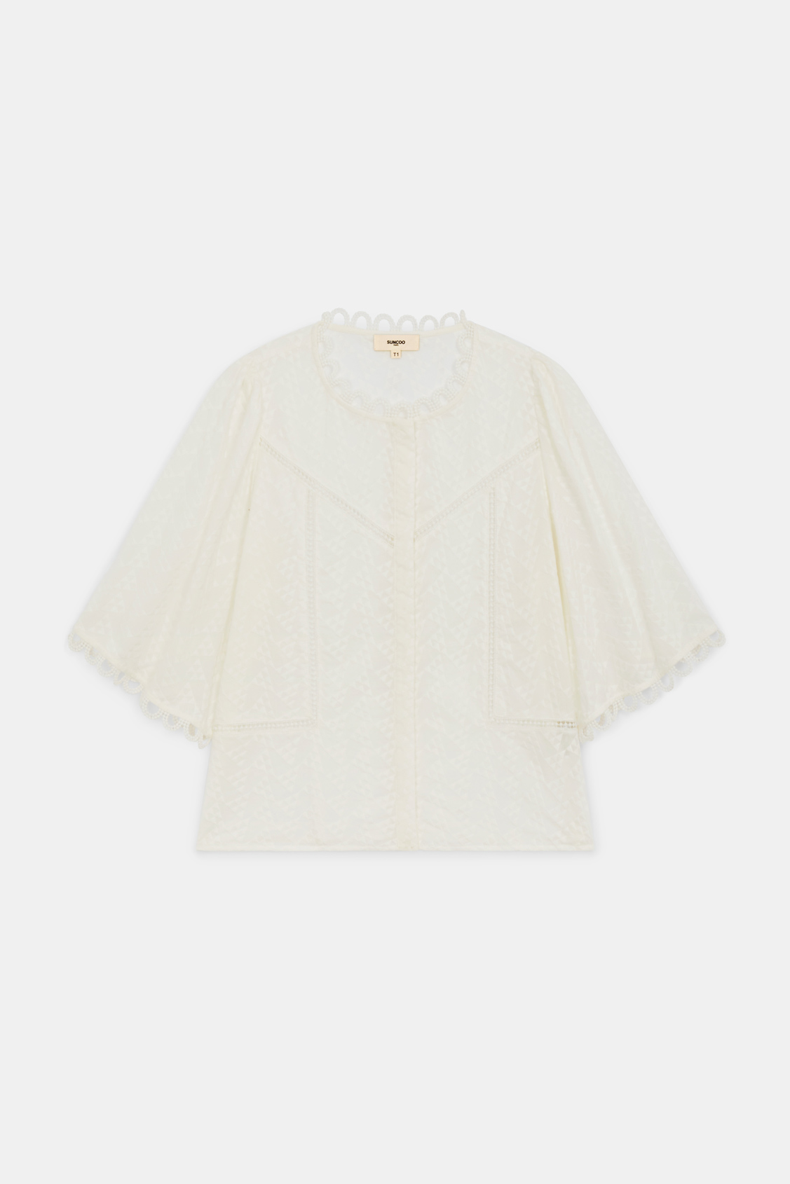 Leyla Blouse with embroidered details OFF-WHITE