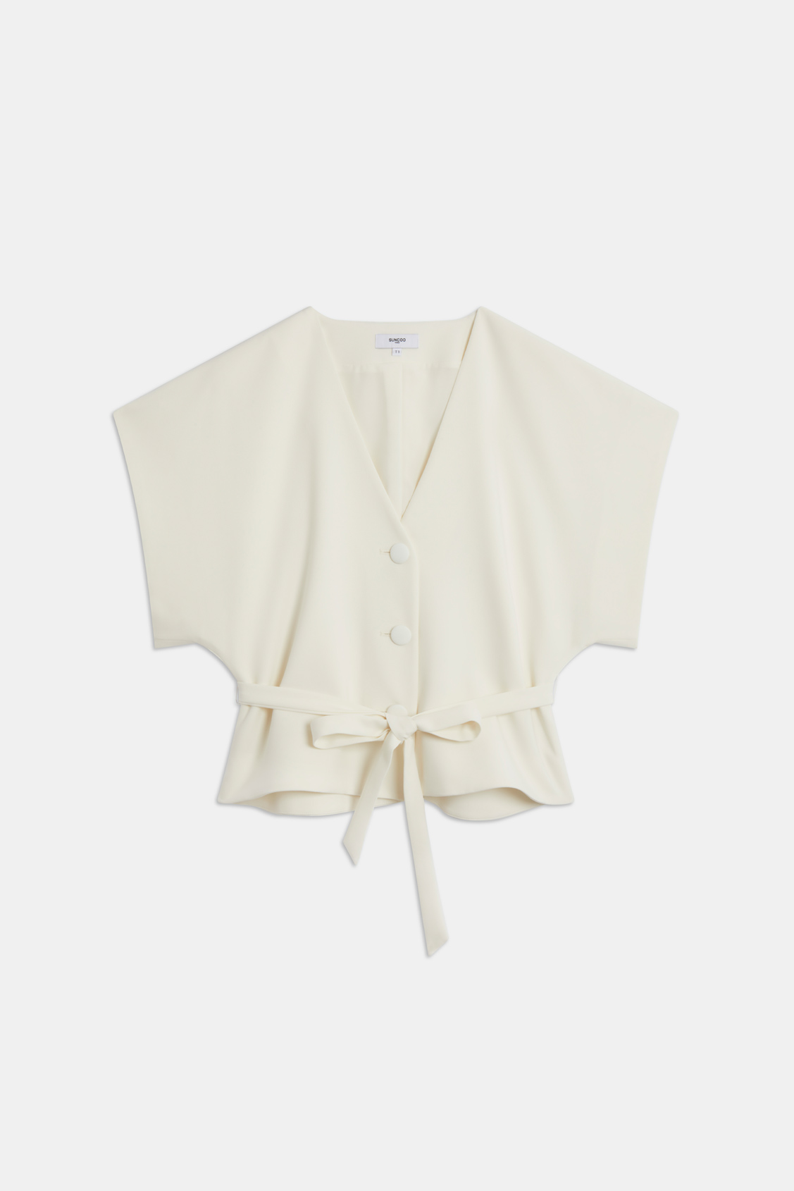 Lazlo Structured cropped blouse OFF-WHITE