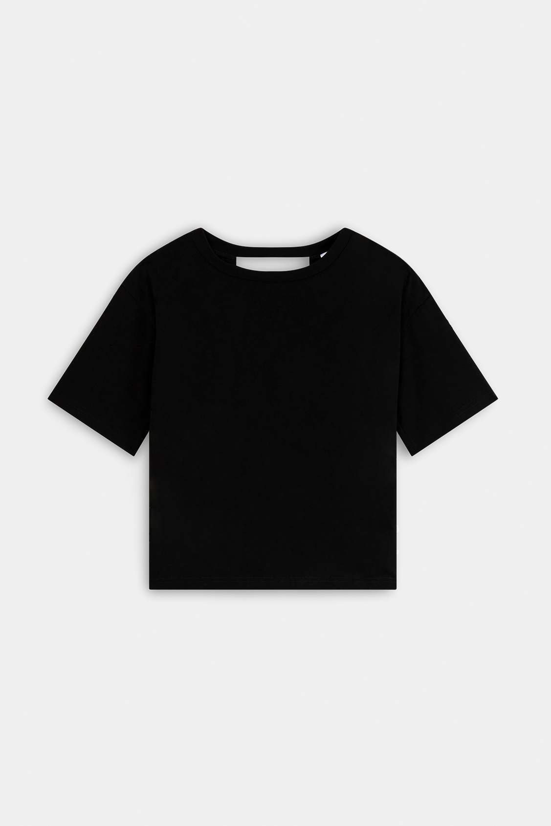 Marti Plain black tee-shirt with open back BLACK