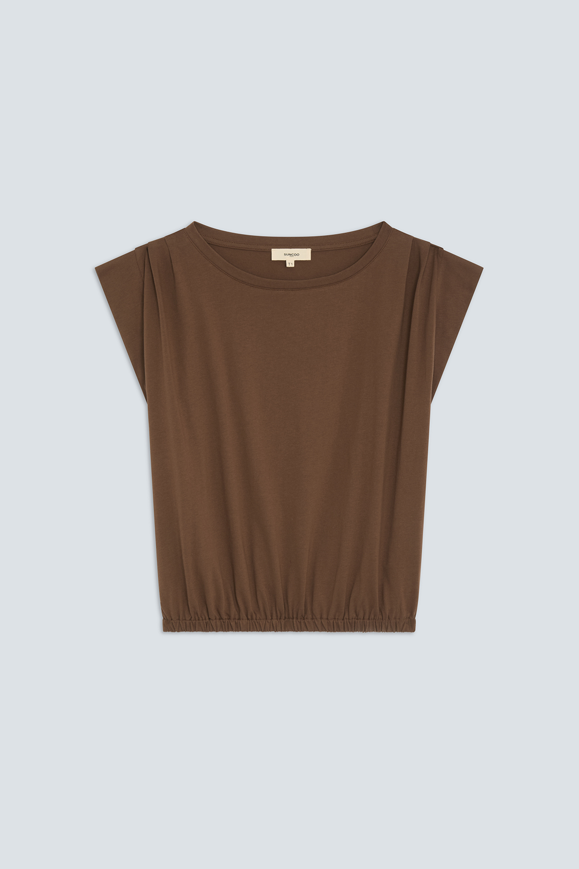 Marcha Plain choco sleeveless top Chocolate