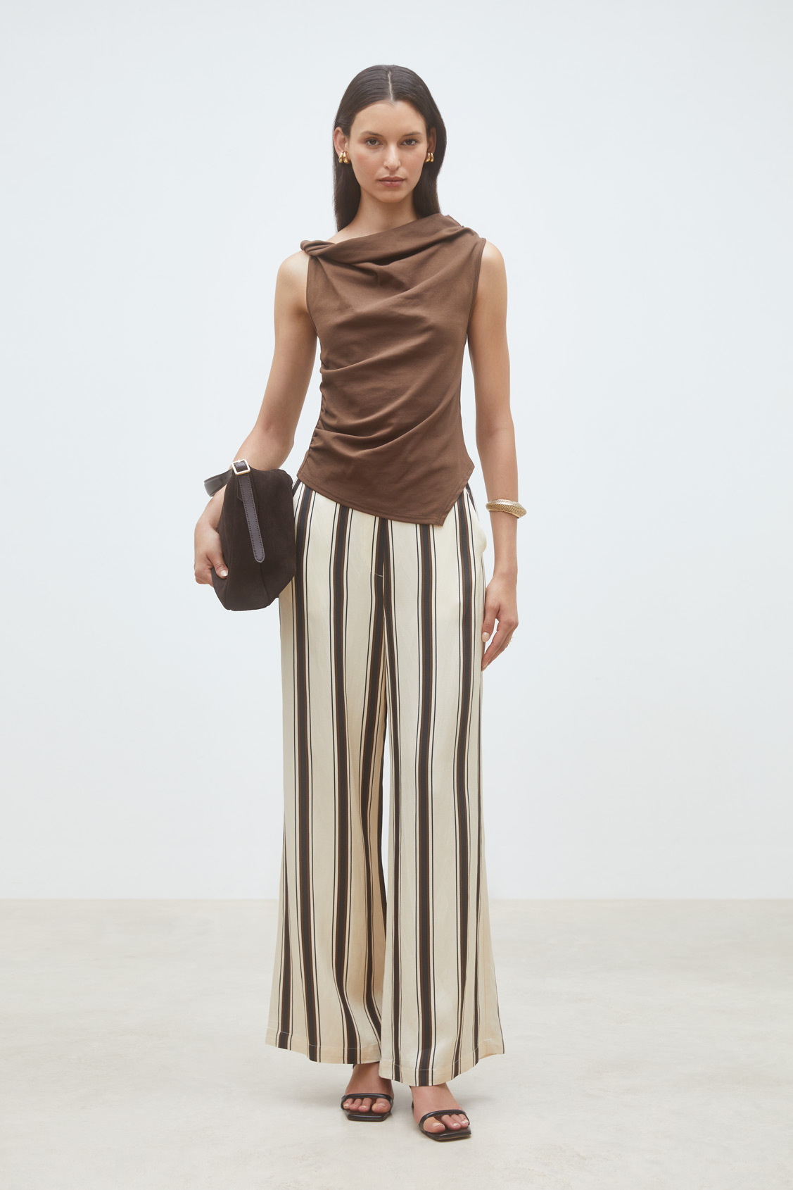 Migili Choco sleeveless knotted top Chocolate