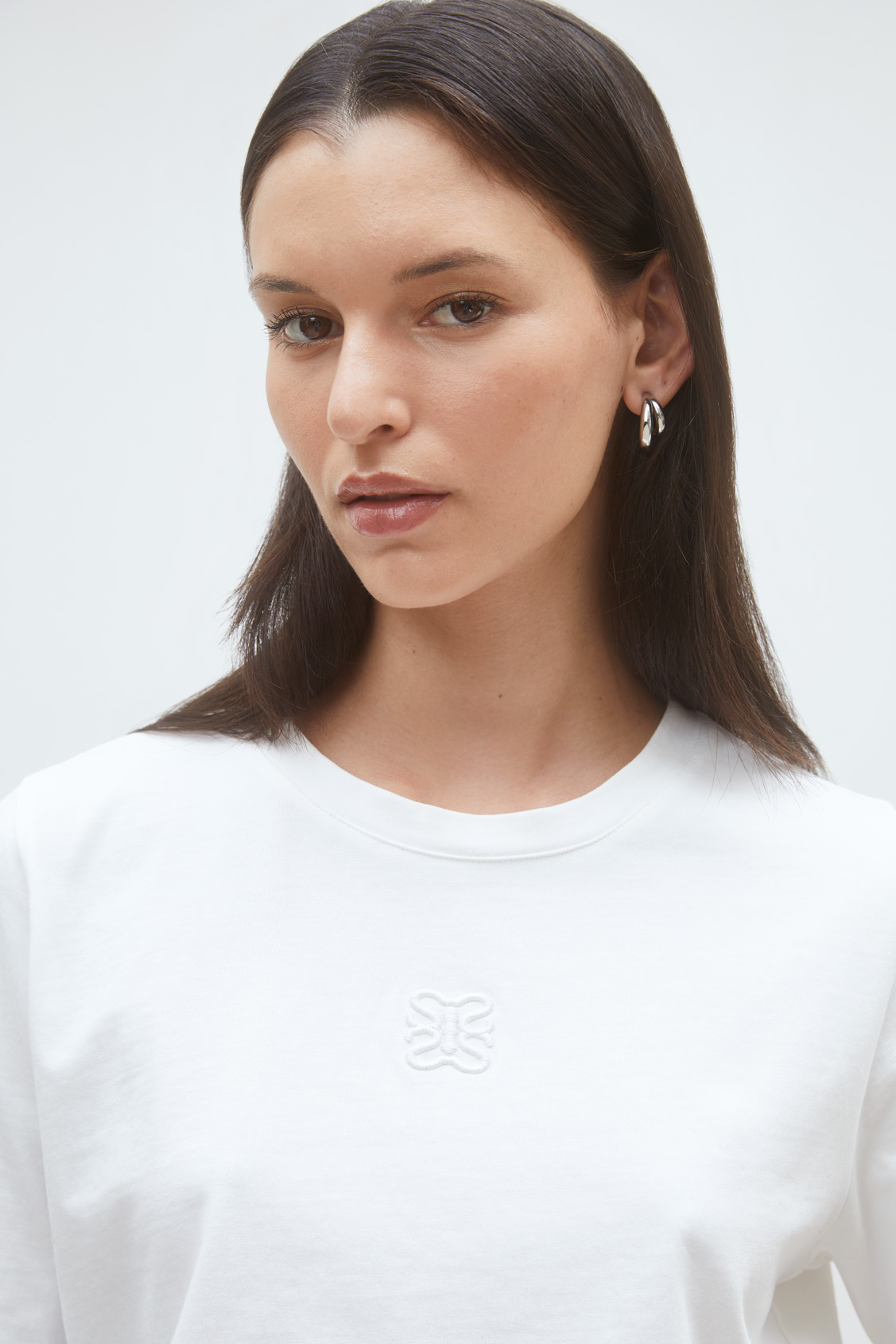 Maroz Plain tee-shirt with embroidered logo OFF-WHITE