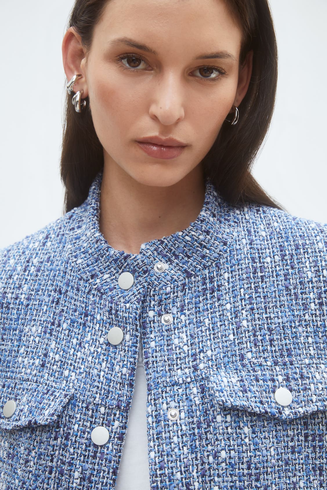 Dave Sleeveless tweed jacket BLUE