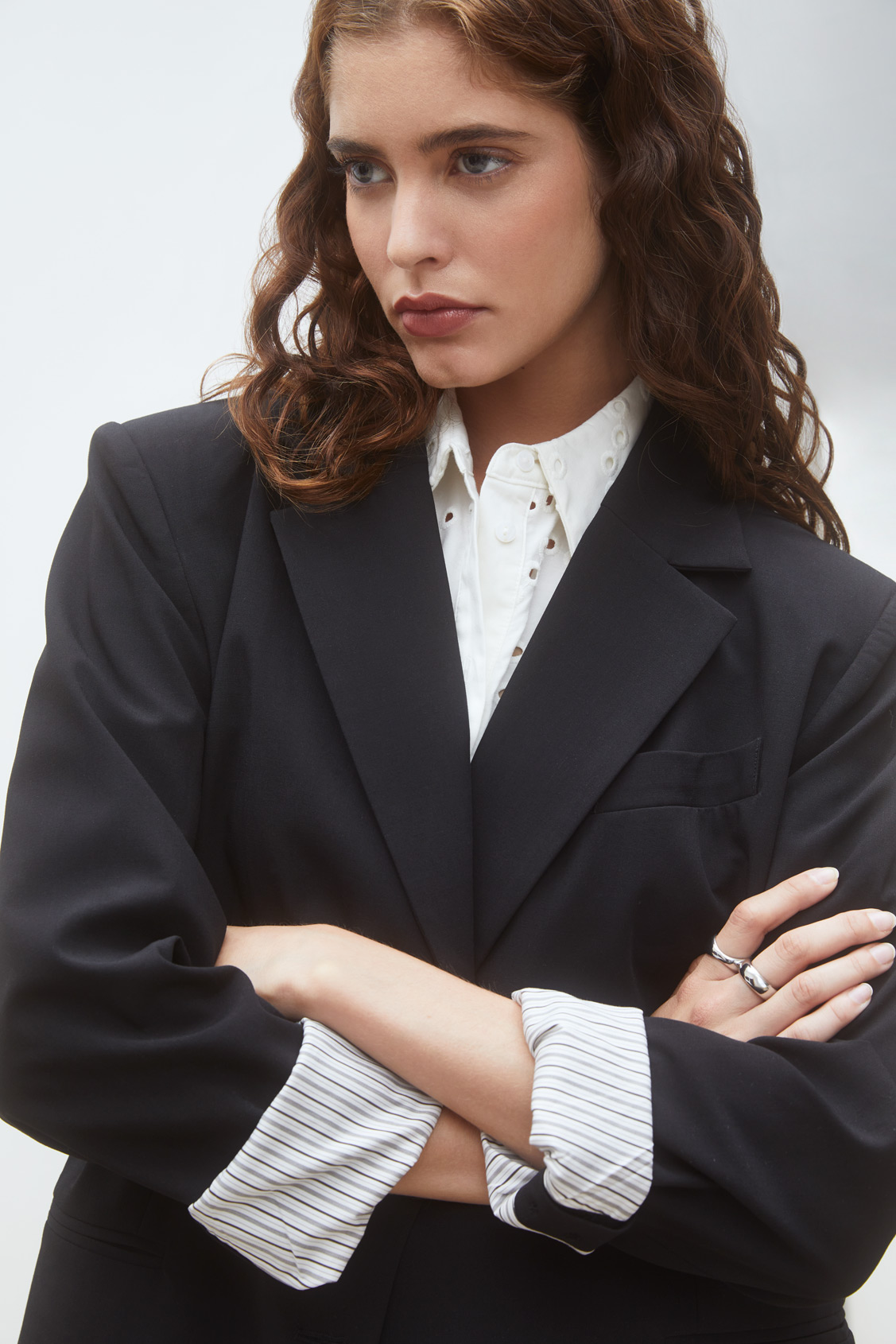 Dwight Blazer jacket with striped details BLACK
