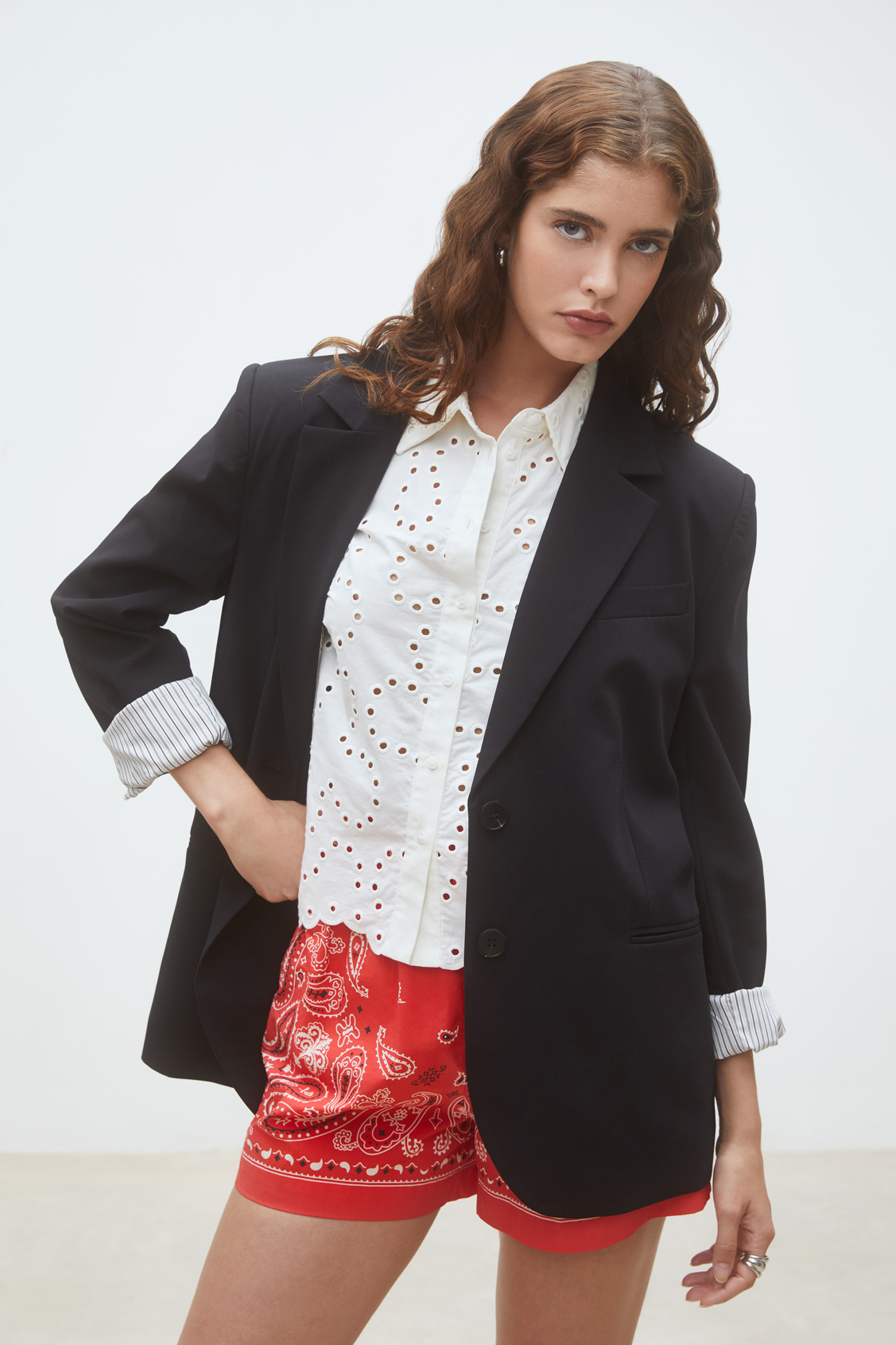Dwight Blazer jacket with striped details BLACK