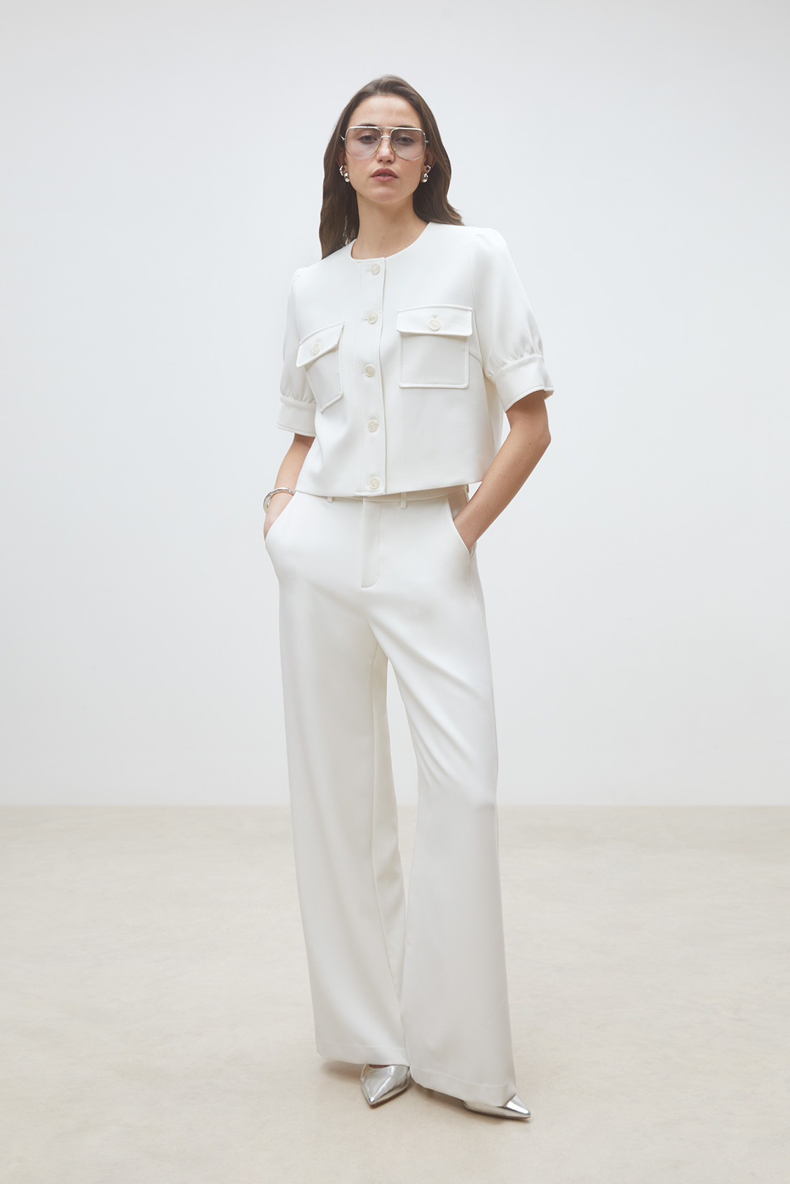 Dune Short jacket with pockets OFF-WHITE