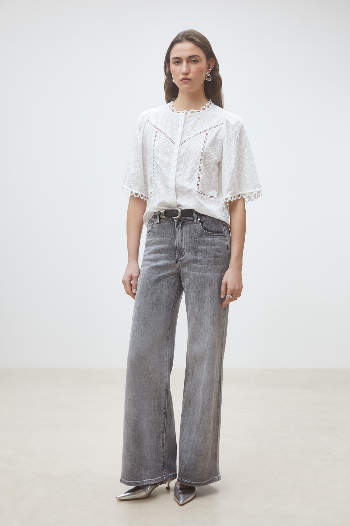Rafi Grey flared jeans LIGHT GREY