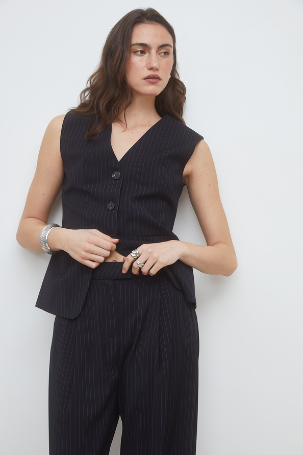 Jocast Wide-leg striped pants