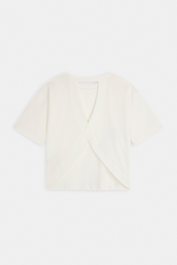 Marti Plain white tee-shirt with open back