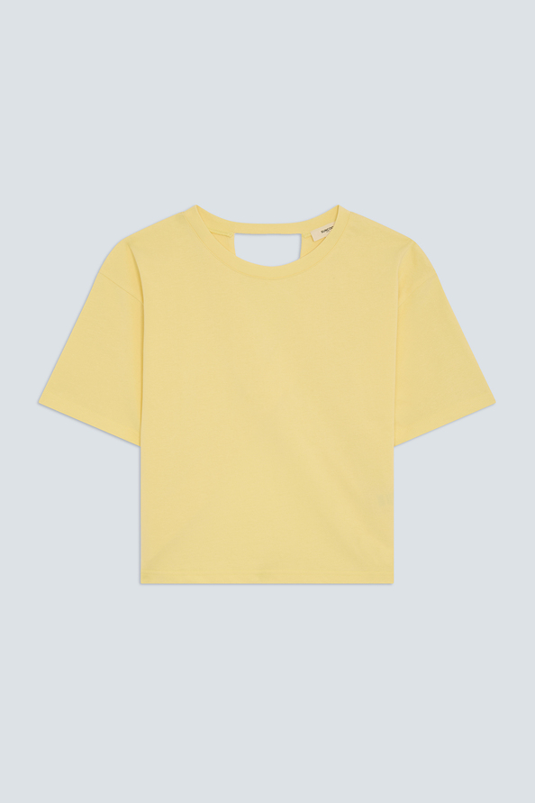 Marti Plain yellow tee-shirt with open back