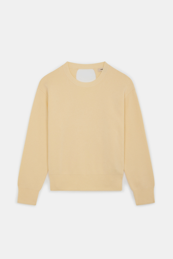 Plamedi Plain cream jumper with crossover back