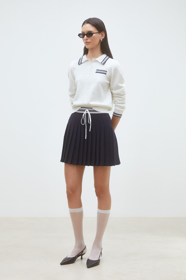 Falda Short two-tone pleated skirt