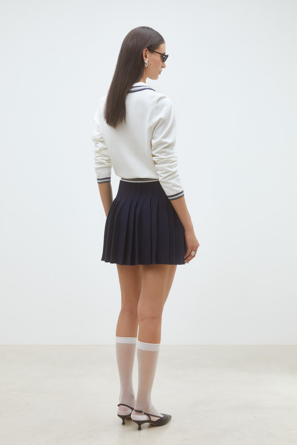 Falda Short two-tone pleated skirt