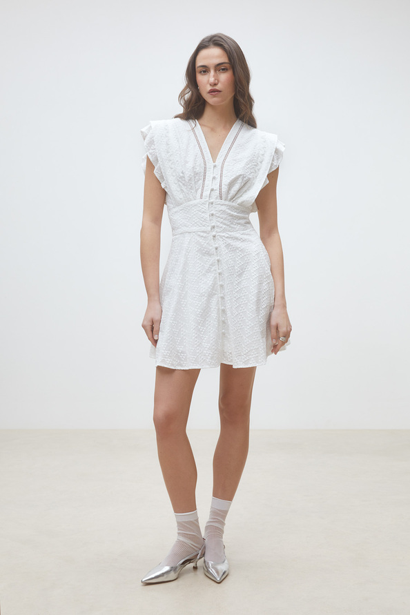 Cybille Short embroidered cotton dress
