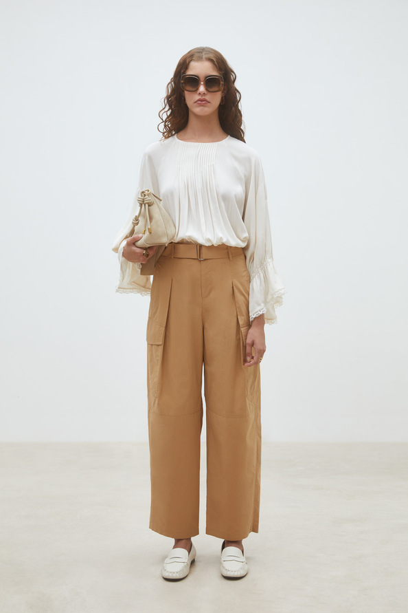Jim Wide-leg cotton poplin pants