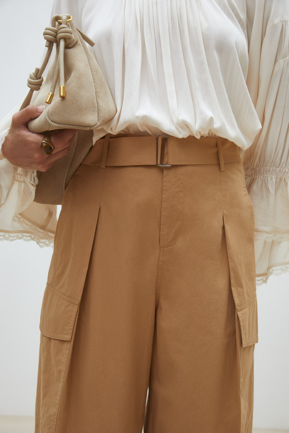 Jim Wide-leg cotton poplin pants