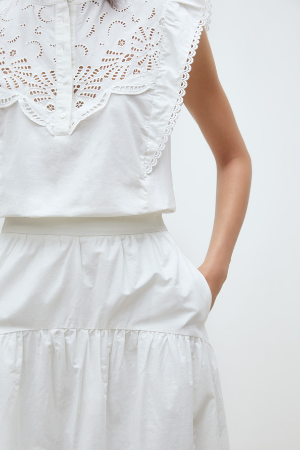 Flavie Long embroidered skirt