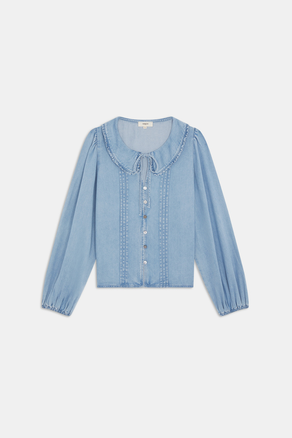 Lazar Flowing denim blouse