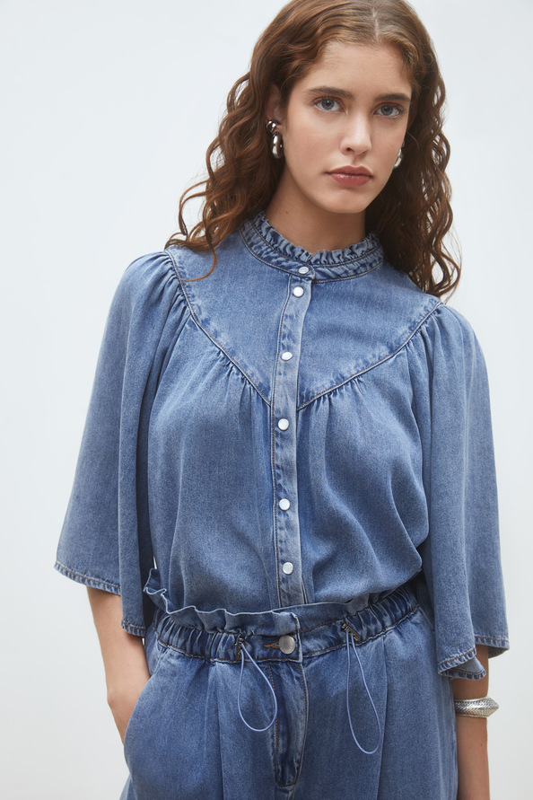 Louise Buttoned denim blouse