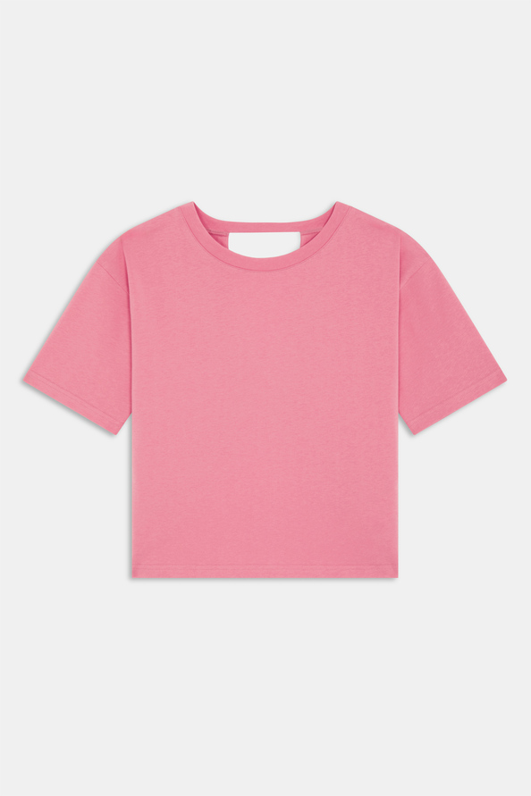 Marti Plain blush tee-shirt with open back