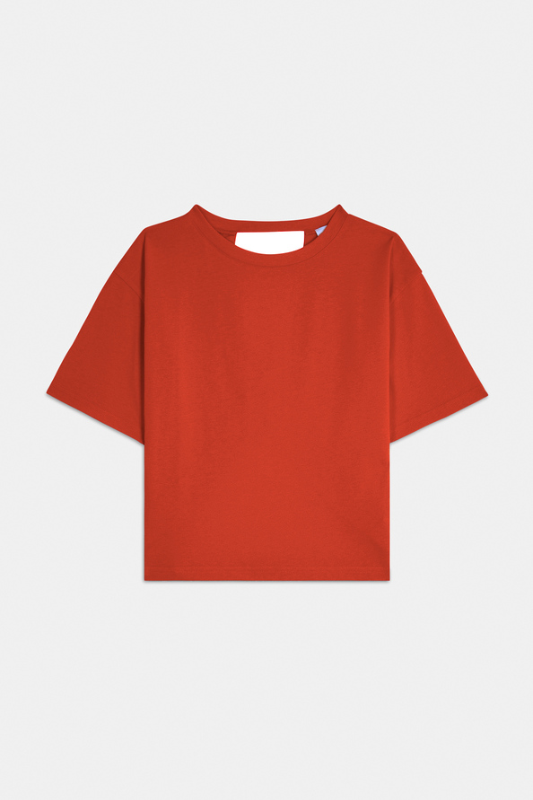 Marti Plain geranium tee-shirt with open back