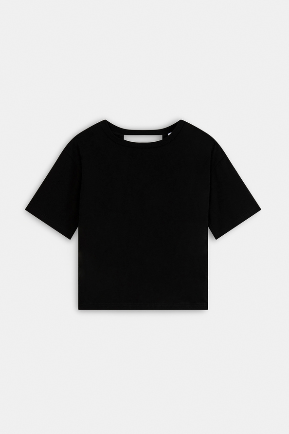 Marti Plain black tee-shirt with open back