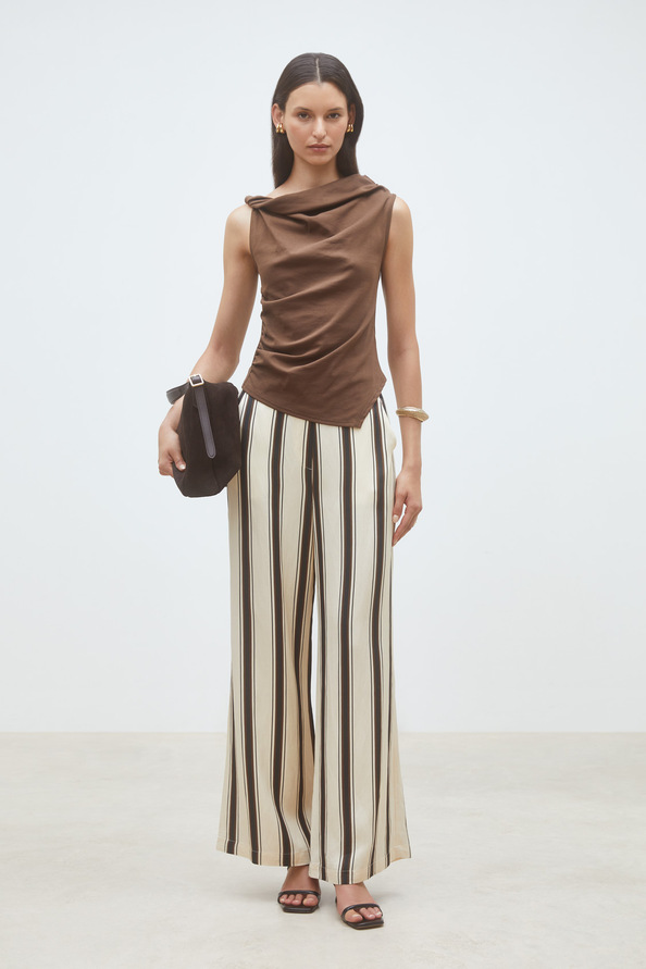 Migili Choco sleeveless knotted top