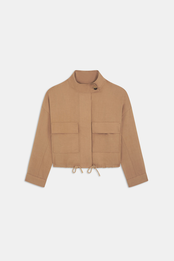 Dona Short buttoned jacket in camel