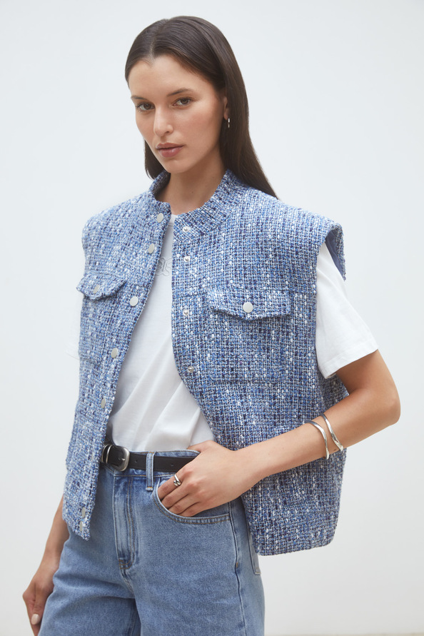 Dave Sleeveless tweed jacket