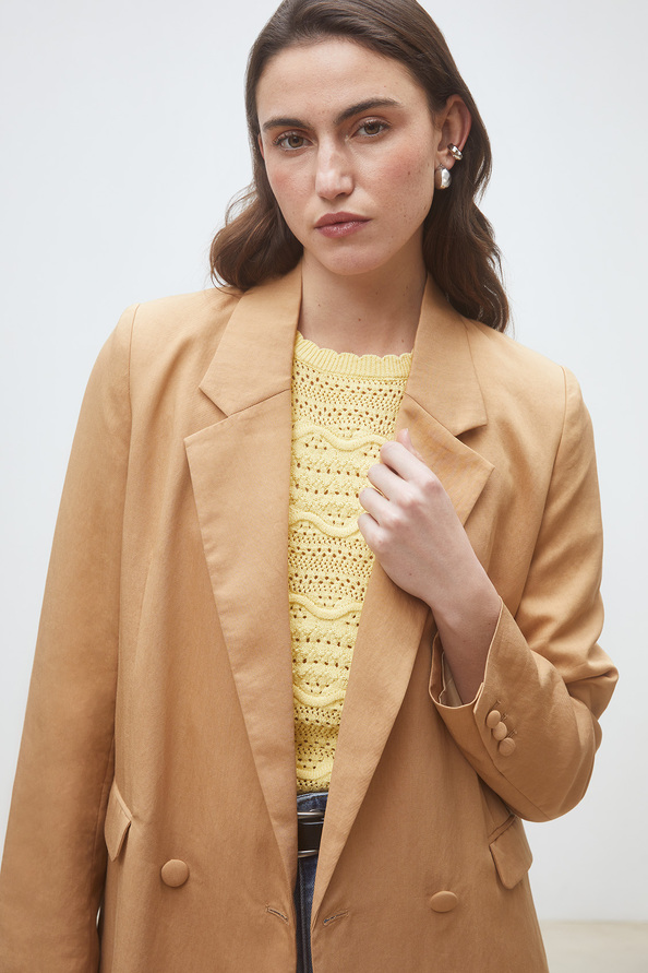Dina Plain camel blazer jacket