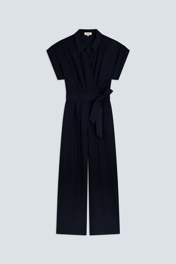 Tessa Midnight blue belted jumpsuit