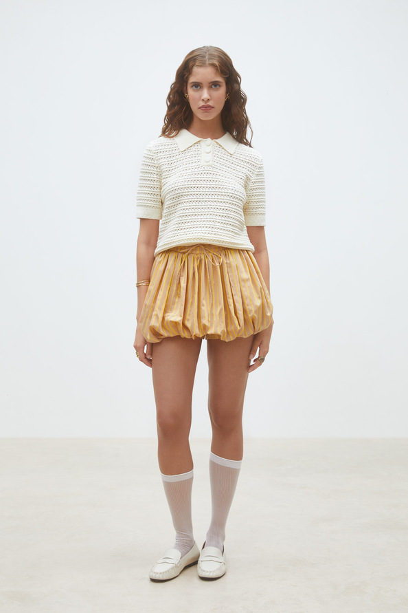 Praka Fancy knit polo sweater