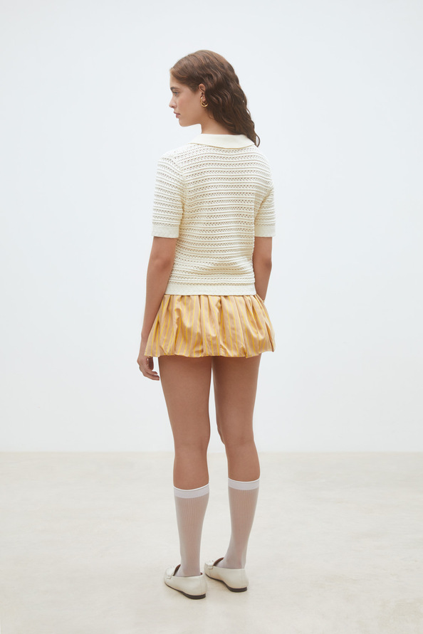 Praka Fancy knit polo sweater