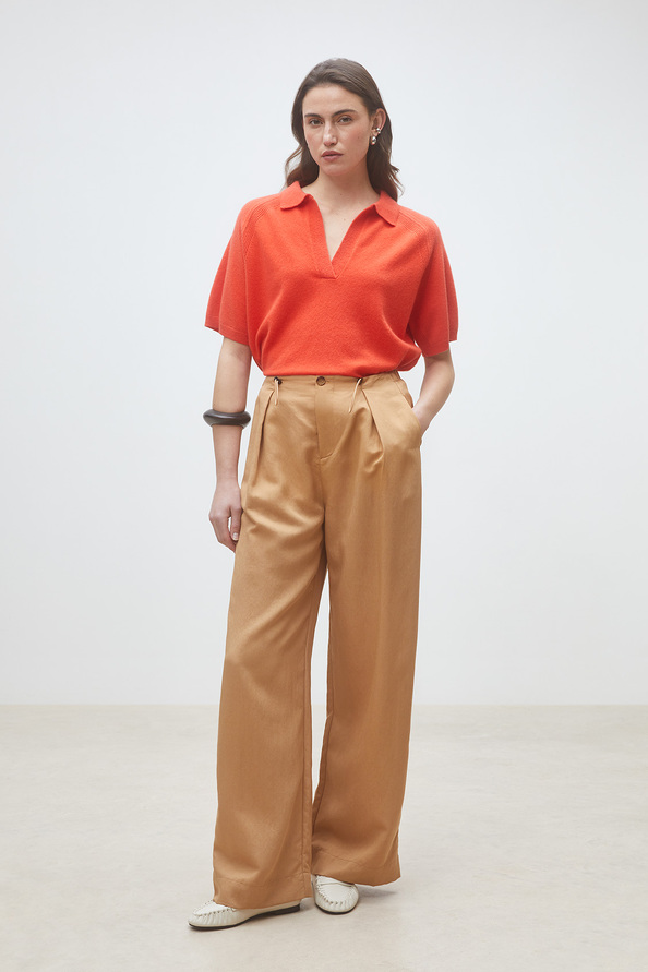 Privaro Plain geranium polo jumper
