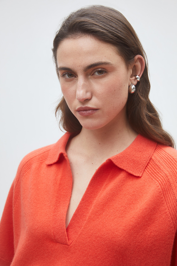 Privaro Plain geranium polo jumper