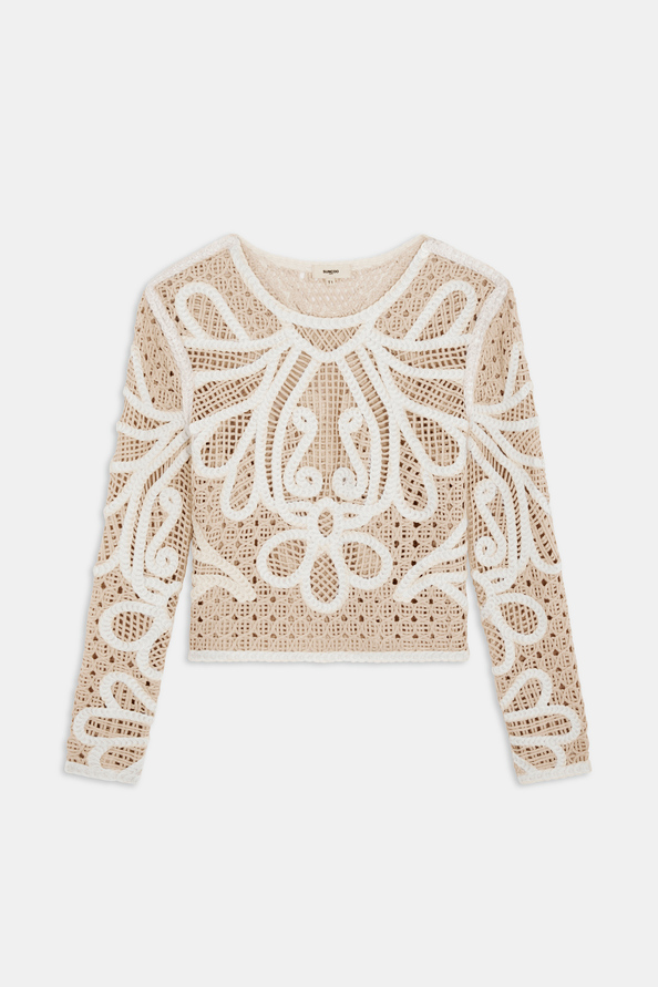 Paelini Two-tone crochet jumper